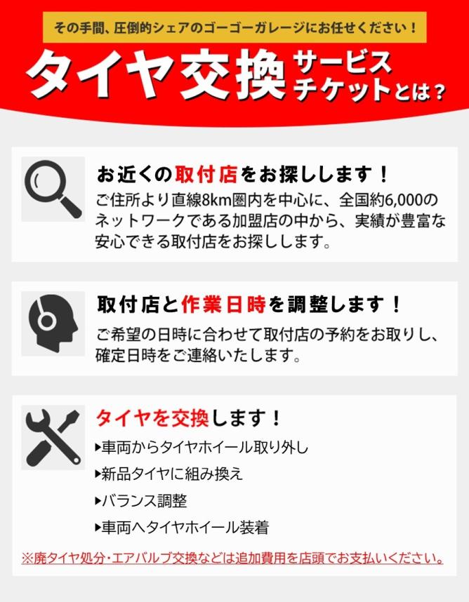 タイヤ交換サービスチケットは、①お近くの取付店をお探しします!②取付店と作業日時を調整します!③タイヤを交換します!