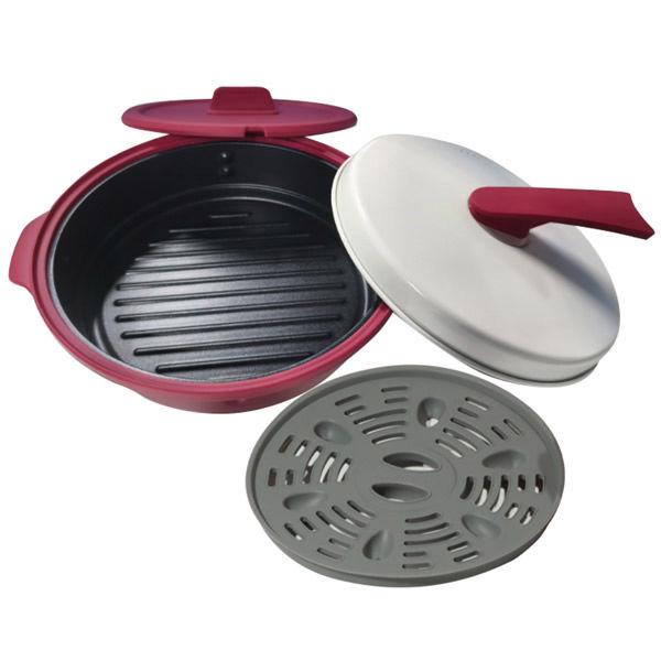 東京企画販売　レンジで焼ケール 両面焼き 蒸しプレート付 TKTC-08 商品画像2：ミスターエアコンＰＬＵＳ