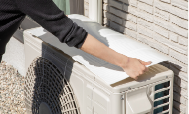 タカラ産業　熱から室外機を守る簡単マグネット取付室外機カバー　SLK85 商品画像5：ミスターエアコンＰＬＵＳ