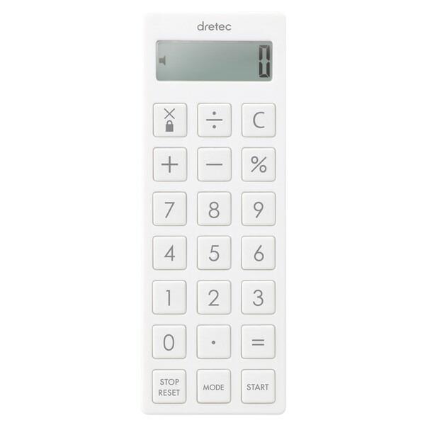 ドリテック(dretec) CL-130WT ホワイト 時計付電卓タイマー