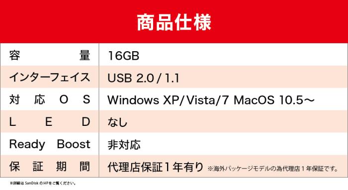 Cruzer Blade SDCZ50-016G-B35 [16GB]【ネコポス便配送制限 12個まで】 商品画像6：秋葉Direct
