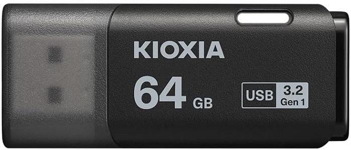KIOXIA キオクシア USBフラッシュメモリ USB3.2 Gen1 64GB キャップ式 ブラック LU301K064GG4【ネコポス便配送制限12点まで】 商品画像1：秋葉Direct