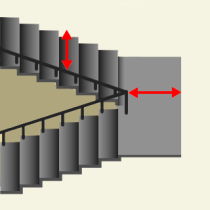 階段を使って搬入する場合は、階段の幅だけでなく、高さにも注意してください。踊り場にも十分な広さが必要になります。