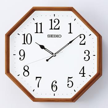 セイコー【SEIKO】掛け時計 電波クロック 壁掛け時計 八角形 木枠 ナチュラル･･･
