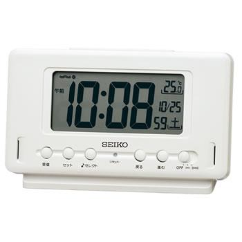 セイコー【SEIKO】電波デジタル目覚まし時計 選べるアラーム音 白パール SQ79･･･