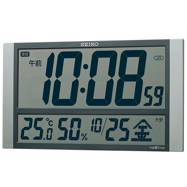 【お取り寄せ】SEIKO(セイコー) ハイブリッド電波クロック 掛置兼用時計 『ネクスタイム』 ZS450S (銀色メタリック) 商品画像2：生活家電 ディープライス