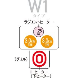 Panasonic(パナソニック) 幅75cmタイプ 2口IH+ラジエント 鉄・ステンレス対応 ビルトインIHクッキングヒーター KZ-W173S (シルバー/シルバー) 商品画像3：生活家電 ディープライス