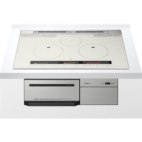 HITACHI(日立) 幅75cm 単相200Ｖ 3口IH 鉄・ステンレス対応 ビルトインIHクッキングヒーター 『火加減マイスター M8Tシリーズ』 HT-M8STWF-S (シルバー) 商品画像2：生活家電 ディープライス