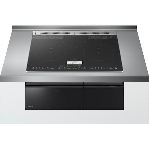 HITACHI(日立) 幅60cm 単相200Ｖ 3口IH 鉄・ステンレス対応 ビルトインIHクッキングヒーター 『火加減マイスター N8Tシリーズ』 HT-N8KTF-K (ブラック) 商品画像2：生活家電 ディープライス