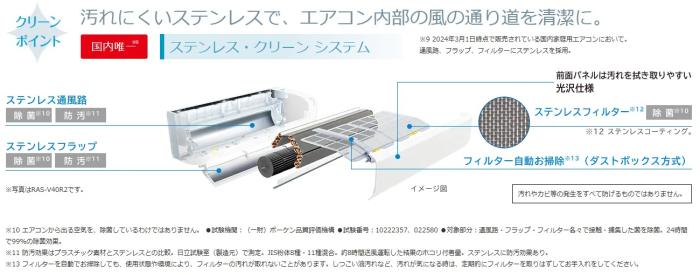 【お取り寄せ】HITACHI(日立) 2.5kW 主に8畳用 ルームエアコン 『白くまくん Vシリーズ』 RAS-V25R-C (シャインベージュ) 商品画像5：生活家電 ディープライス