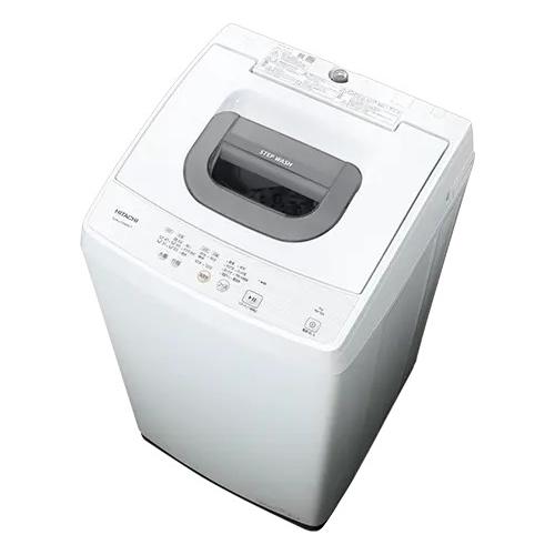 【時間指定不可】HITACHI(日立) 洗濯・脱水容量5kg 全自動洗濯機 NW-50K-W (･･･