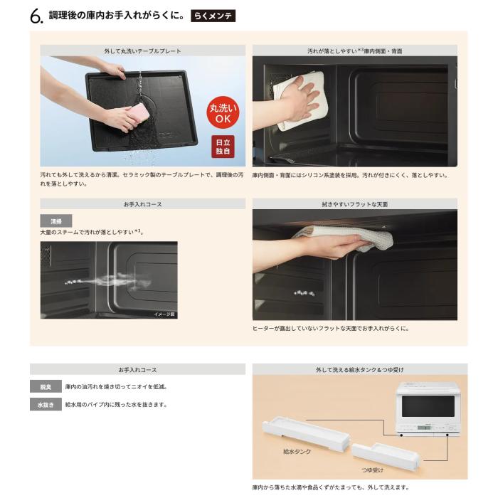 HITACHI(日立) 31L 過熱水蒸気オーブンレンジ 『ヘルシーシェフ』 MRO-S8C-K (ブラック) 商品画像7：生活家電 ディープライス