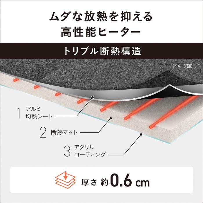 Panasonic(パナソニック) 3畳相当 電気カーペット 着せ替えカーペット セットタイプ DC-3NKC10-T (ブラウン) 商品画像6：生活家電 ディープライス