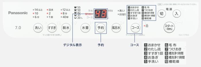 【時間指定不可】Panasonic(パナソニック) 洗濯・脱水容量7kg 全自動洗濯機 NA-F7PB3-W (ホワイト) 商品画像5：生活家電 ディープライス