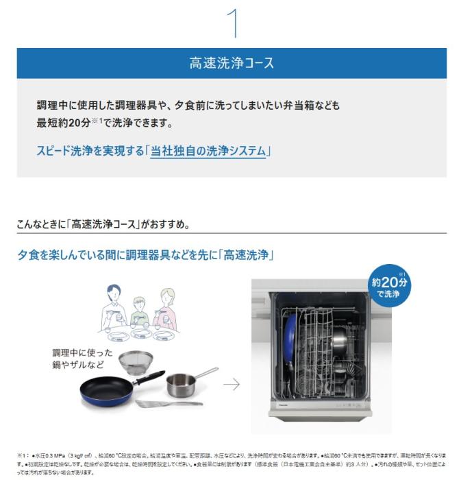 【6月25日入荷予定】Panasonic(パナソニック) 幅45cm ミドルタイプ プルオープンタイプ ビルトイン食器洗い乾燥機 『C1シリーズ』 NP-45CS1S 商品画像2：生活家電 ディープライス
