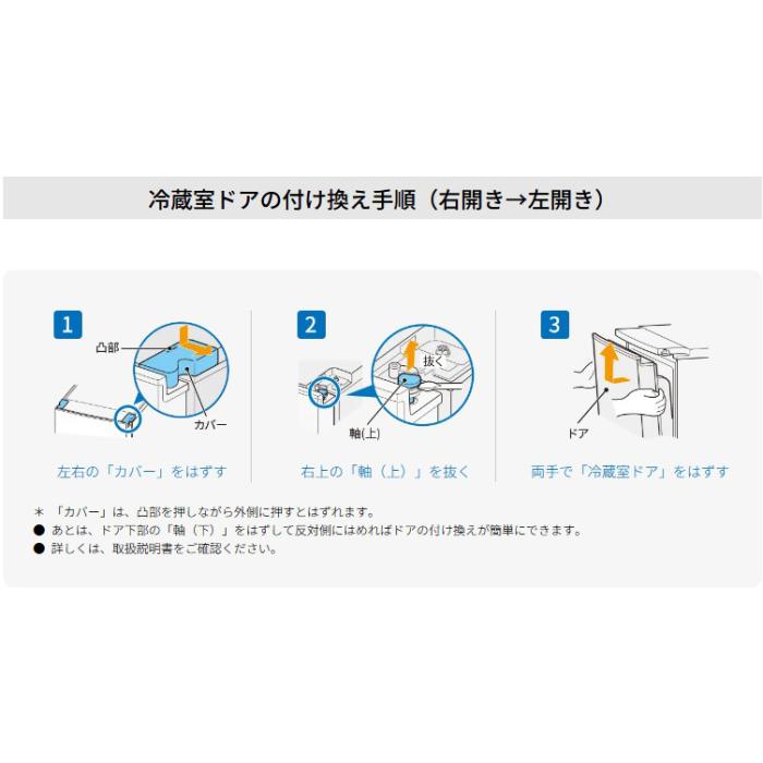 【時間指定不可】SHARP(シャープ) 152L つけかえどっちもドア 冷蔵庫 SJ-D15K-W (マットホワイト) 商品画像3：生活家電 ディープライス