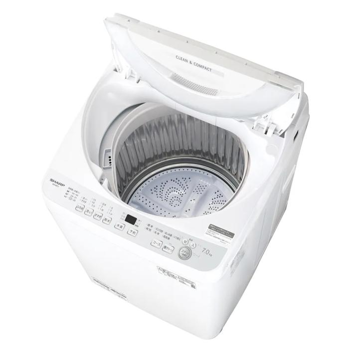 【時間指定不可】SHARP(シャープ) 洗濯・脱水容量 7kg 全自動洗濯機 『穴なし槽シリーズ』 ES-GE7J-S (シルバー系) 商品画像3：生活家電 ディープライス