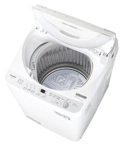 【時間指定不可】SHARP(シャープ) 洗濯・脱水容量6kg 全自動洗濯機 『穴なし槽シリーズ』 ES-GE6J-S (シルバー系) 商品画像3：生活家電 ディープライス