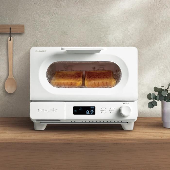 SHARP(シャープ) ウォーターオーブントースター 『ヘルシオトースター』 AX-WT1-W (ホワイト) 商品画像2：生活家電 ディープライス