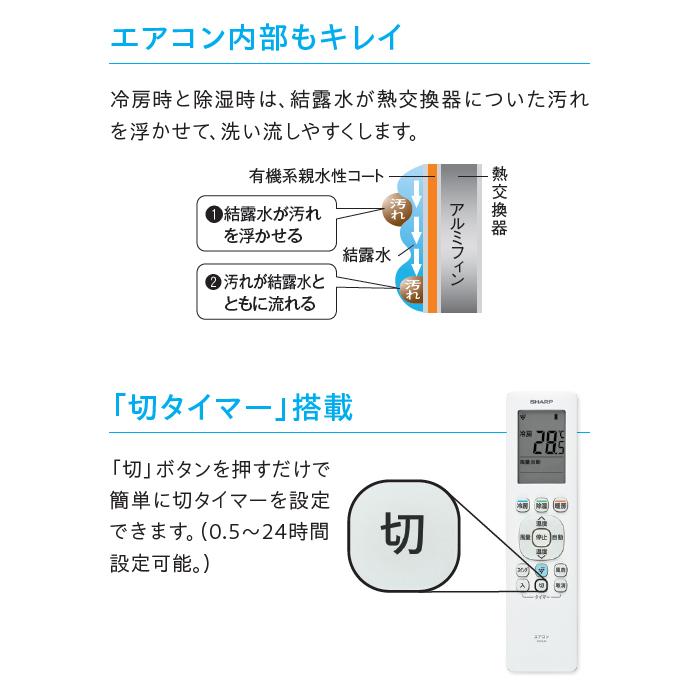 SHARP(シャープ) 2.2kW 主に6畳用 プラズマクラスター7000搭載 ルームエアコン 『DHシリーズ』 AY-U22DH-W 商品画像4：生活家電 ディープライス
