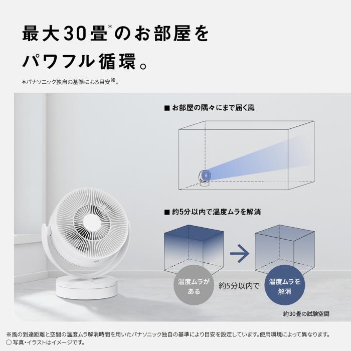 Panasonic(パナソニック) ～30畳 DCモーター リモコン付 サーキュレーター F-D237D-W (ホワイト) 商品画像2：生活家電 ディープライス