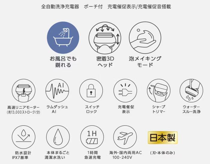 Panasonic(パナソニック) お風呂でも剃れる 3枚刃 メンズシェーバー 『ラムダッシュ3』 ES-L382W-N (ブラウンゴールド) 商品画像2：生活家電 ディープライス