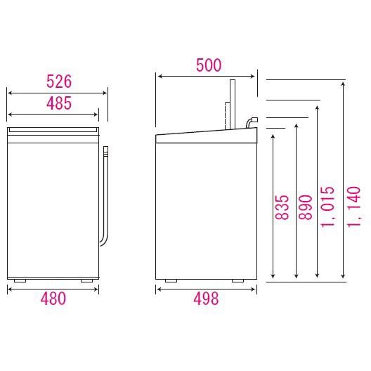 【時間指定不可】Haier(ハイアール) 洗濯・脱水容量6kg 全自動洗濯機 JW-U61C-W (ホワイト) 商品画像5：生活家電 ディープライス