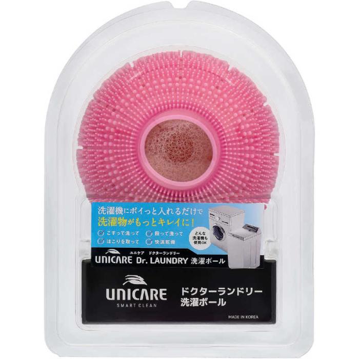 Worker 縦型/ドラム式洗濯機対応 シリコン ほこりとり スピード乾燥 洗濯ボール 『UNICARE Dr.LAUNDRY(ユニケア ドクターランドリー)』 WK-01P (ピンク) 商品画像2：生活家電 ディープライス