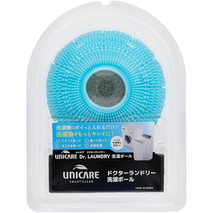 Worker 縦型/ドラム式洗濯機対応 シリコン ほこりとり スピード乾燥 洗濯ボール 『UNICARE Dr.LAUNDRY(ユニケア ドクターランドリー)』 WK-01B (ブルー) 商品画像2：生活家電 ディープライス