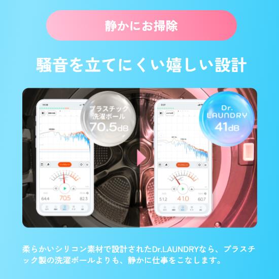 Worker 縦型/ドラム式洗濯機対応 シリコン ほこりとり スピード乾燥 洗濯ボール 『UNICARE Dr.LAUNDRY(ユニケア ドクターランドリー)』 WK-01B (ブルー) 商品画像7：生活家電 ディープライス