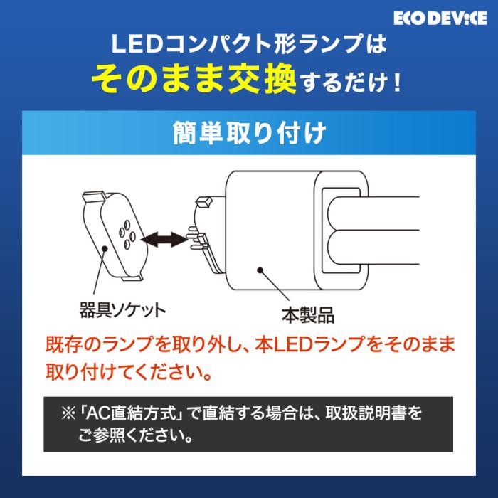 エコデバイス 18形 電球色 FDLランプ EFDL18LED-W 商品画像5：生活家電 ディープライス