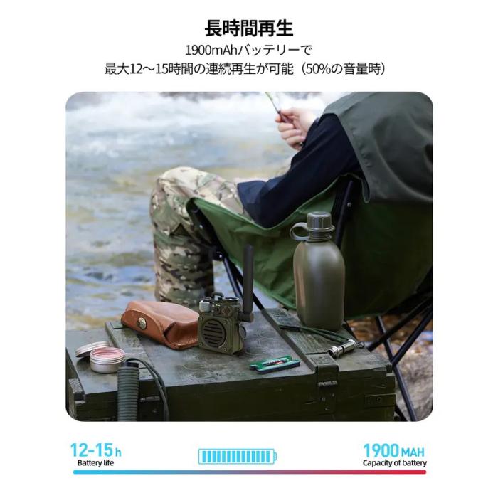 MUZEN(ミューゼン) Wild Mini 第3世代 Bluetoothスピーカー  MW-PVXI3GY (メタルグレー) 商品画像6：生活家電 ディープライス
