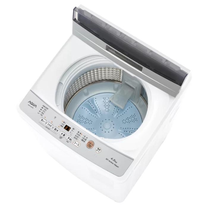 【5月20日入荷予定】【時間指定不可】AQUA(アクア) 洗濯・脱水容量4.5kg 全自動洗濯機 AQW-S4P-W (ホワイト) 商品画像2：生活家電 ディープライス