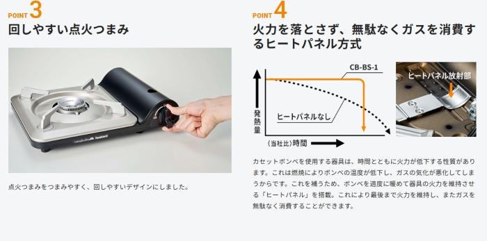 イワタニ カセットコンロ 『カセットフー 達人スリムβ』 CB-BS-1 (マットブラック) 商品画像4：生活家電 ディープライス