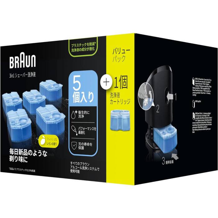 BRAUN(ブラウン) 5個＋1個入 アルコール洗浄システム専用洗浄液カートリッジ CCR5CR 商品画像2：生活家電 ディープライス