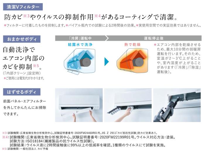 MITSUBISHI(三菱電機) 2.5kW 冷暖房とも主に8畳 ルームエアコン 『霧ヶ峰 GEシリーズ』 MSZ-GE2524-W (ピュアホワイト) 商品画像4：生活家電 ディープライス