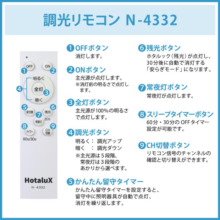 HotaluX(ホタルクス) ～6畳 リモコン付き ホタルック機能 多段調光 LEDシーリングライト HLDZ06403SG 商品画像7：生活家電 ディープライス