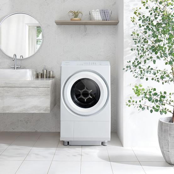 【代引不可】【日付・時間指定不可】TOSHIBA(東芝) 左開き 洗濯・脱水容量12kg 左開きタイプ ドラム式洗濯乾燥機 『ZABOON』 TW-127XM4L-W (グランホワイト) 商品画像3：生活家電 ディープライス