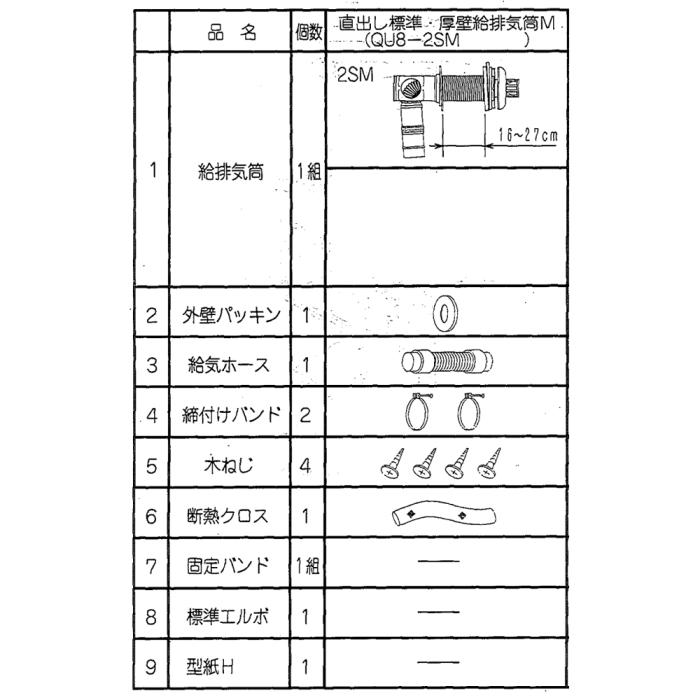 【給湯機本体と同時注文】【お取り寄せ】【代引不可】CORONA(コロナ) 1881884 FFW用給排気筒セット 『直出し標準給排気筒M』 QU8-2SM (給湯機器関連部材) 商品画像3：生活家電 ディープライス
