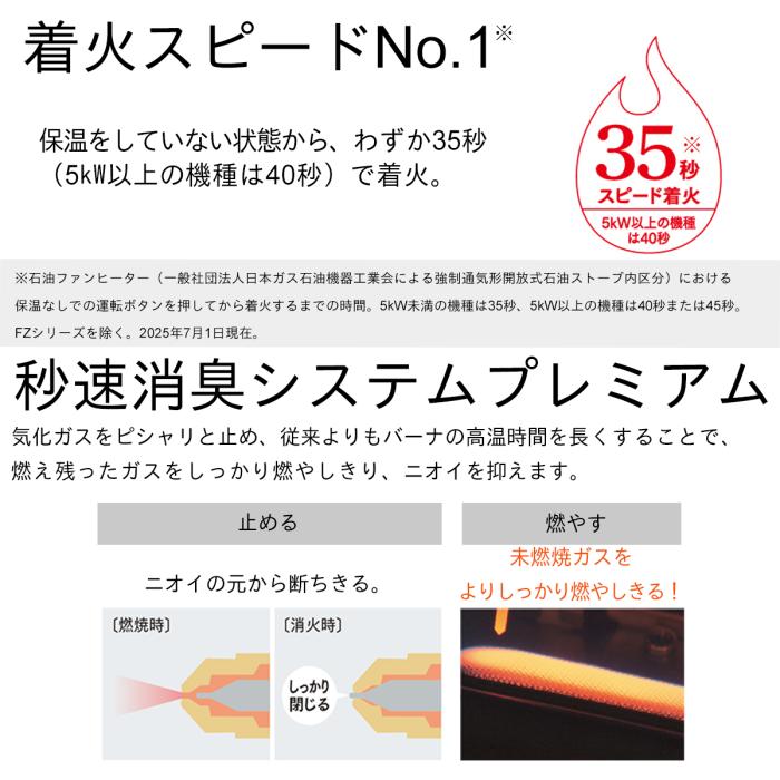 【お取り寄せ】DAINICHI(ダイニチ) 木造19畳/コンクリート25畳　パワフルモデル 石油ファンヒーター  『NDXタイプ』 FW-72NDX1-W (ムーンホワイト) 商品画像4：生活家電 ディープライス