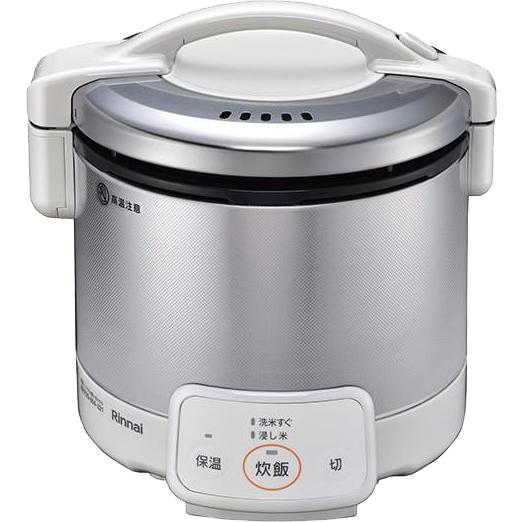 Rinnai(リンナイ) 0.5～3合 電子ジャー付 ガス炊飯器 『こがまる』 RR-030VQ-W-12A13A (グレイッシュホワイト) (都市ガス用) 商品画像2：生活家電 ディープライス