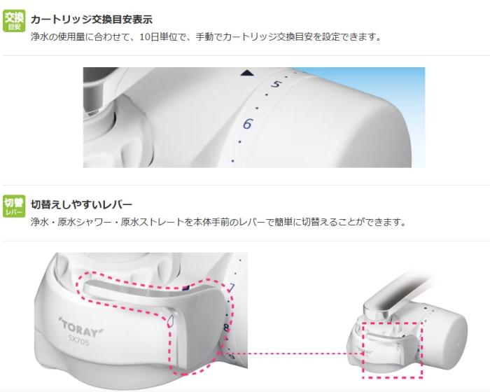 東レ 蛇口直結型 本体+交換カートリッジ1個付き 浄水器 『トレビーノ スーパースリム705T』 SX705T-TSET 商品画像3：生活家電 ディープライス