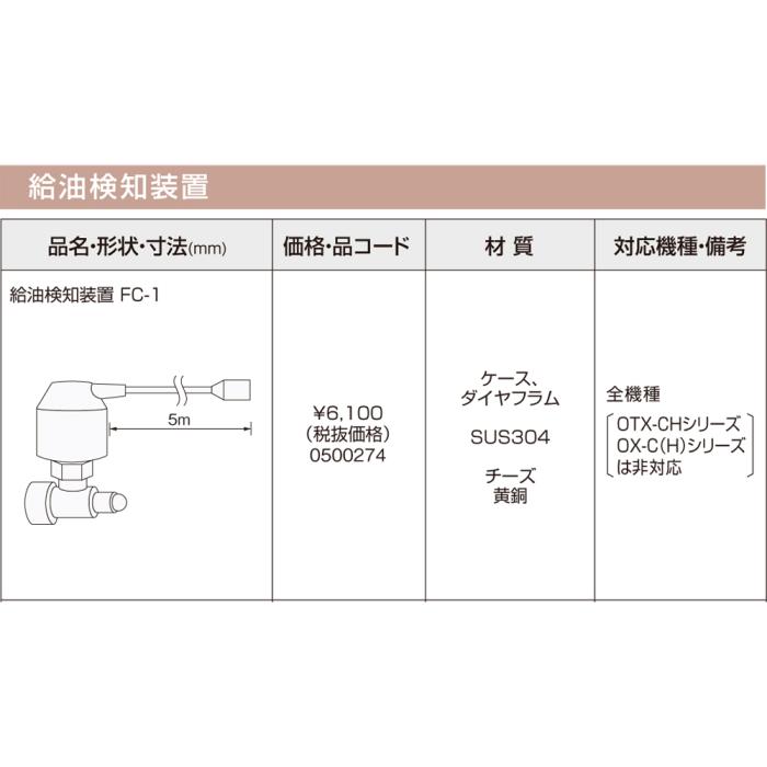 【給湯機本体と同時注文】メーカー直送 代引不可 ノーリツ 給油検知装置 『給油検知装置 FC-1』 0500274 (給湯機器関連部材) 商品画像3：生活家電 ディープライス