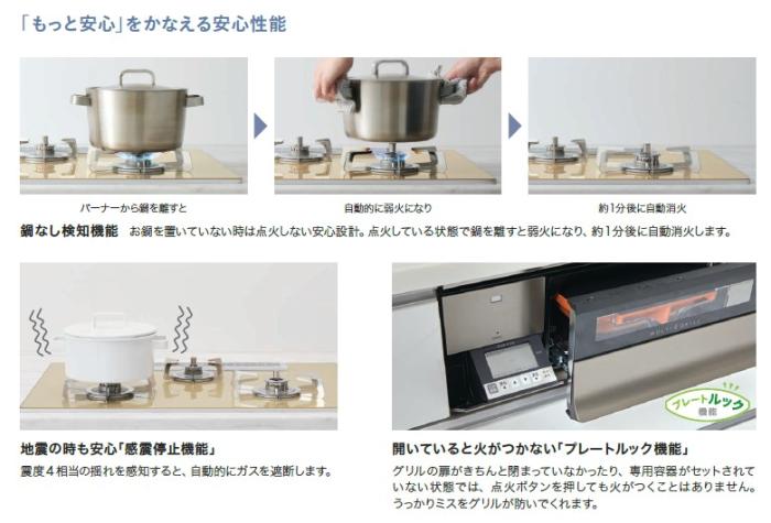 【お取り寄せ】【代引不可】ノーリツ 60cmタイプ 052FG01 ビルトインガスコンロ 『PROGRE(プログレ)』 N3S22PWASFSTESC-LP (左右強火力・プロパンガス用) 商品画像6：生活家電 ディープライス