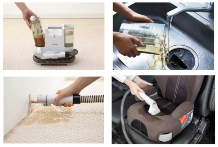 アイリスオーヤマ 電動ポンプタイプ リンサークリーナー RNS-P10-W (ホワイト) 商品画像3：生活家電 ディープライス