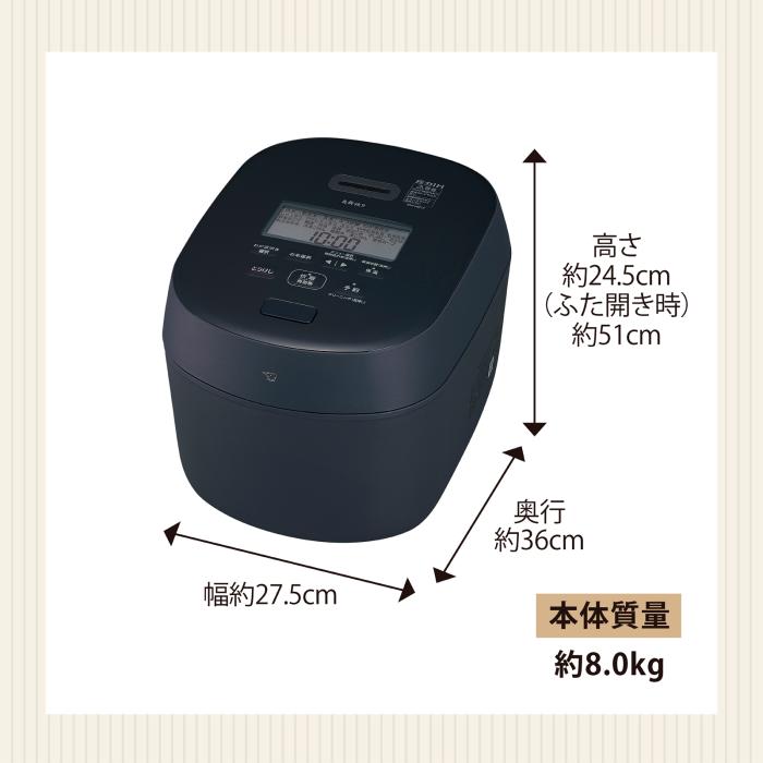 ZOJIRUSHI(象印) 18サイズ 1升炊き 圧力IH炊飯ジャー 『炎舞炊き』 NW-NB18-BZ (スレートブラック) 商品画像2：生活家電 ディープライス
