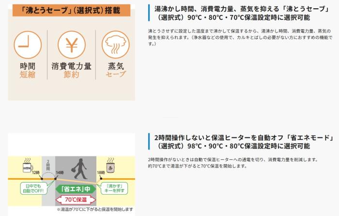 ZOJIRUSHI(象印) 2.2L マイコン沸とうVE電気まほうびん 『優湯生』 CV-GD22-BM (ソフトブラック) 商品画像2：生活家電 ディープライス