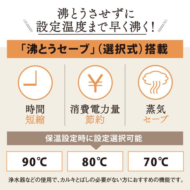 ZOJIRUSHI(象印) マイコン沸とう VE電気まほうびん 2.2L 電気ポット 『優湯生』 CV-TF22-WA (ホワイト) 商品画像6：生活家電 ディープライス