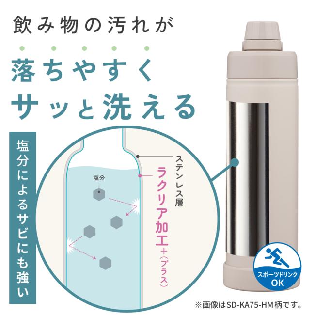 ZOJIRUSHI(象印) 1.0L ステンレスクールボトル（保冷専用） SD-KA100-BM (チャコールブラック) 商品画像5：生活家電 ディープライス