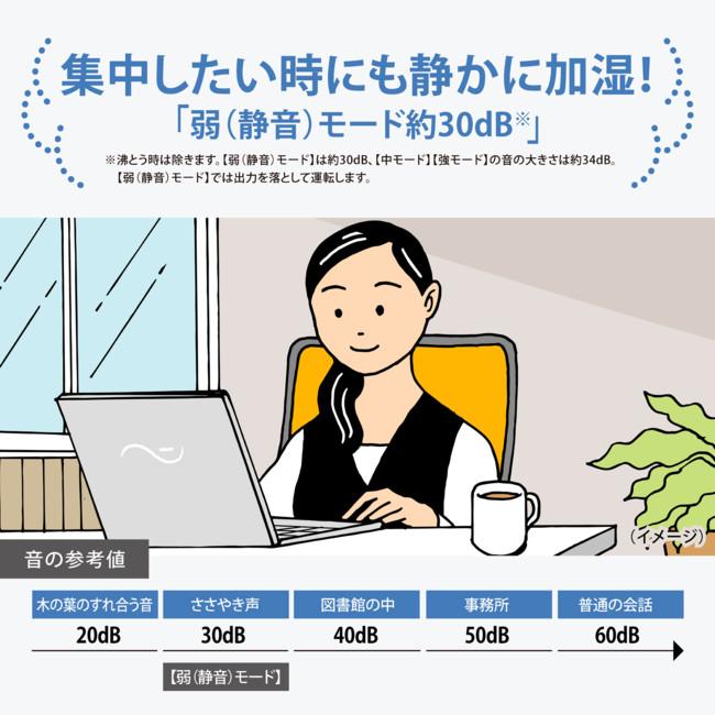 ZOJIRUSHI(象印) 4.0L 木造和室～10畳 プレハブ洋室～17畳 スチーム式加湿器 EE-TC60-BM (ソフトブラック) 商品画像8：生活家電 ディープライス